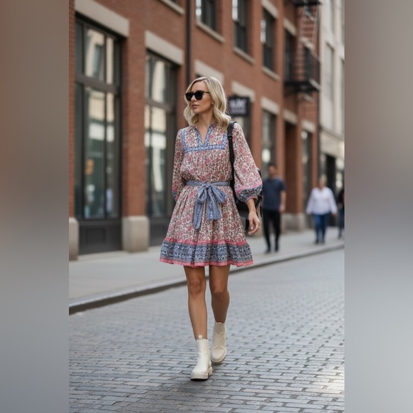 Cleobella Dresses & Skirts - Cleobella Womens Floral dress with Pink and Blue Accents